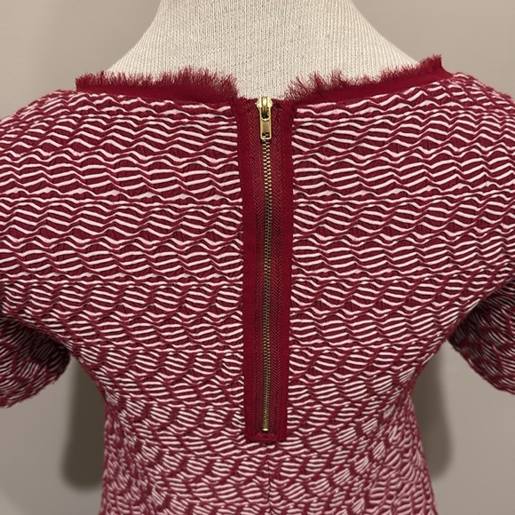 Anthropologie Maeve - Dora Textured Knit Shift Dress - Red/White - Size XS - Picture 7 of 10